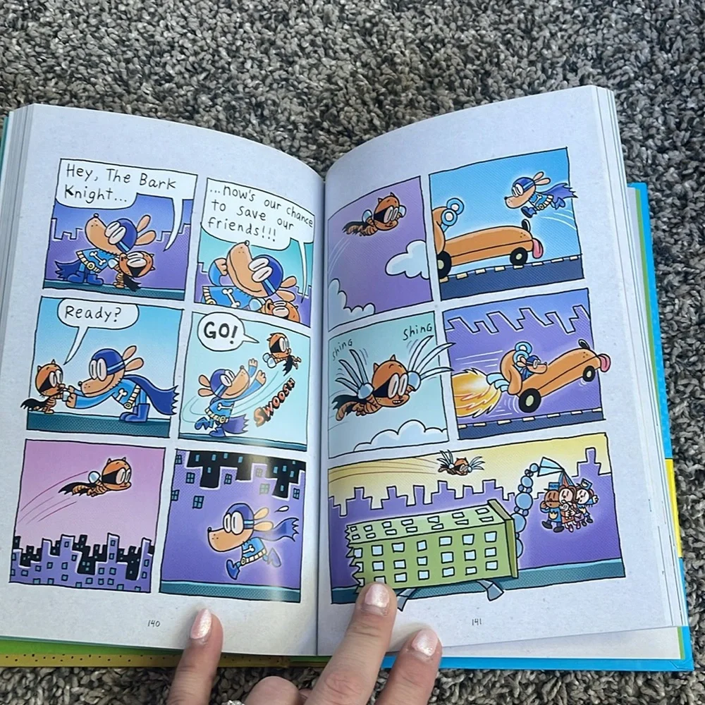 Kids book Dog Man Lord of the Fleas by Dav Pilkey comic book style scholastic